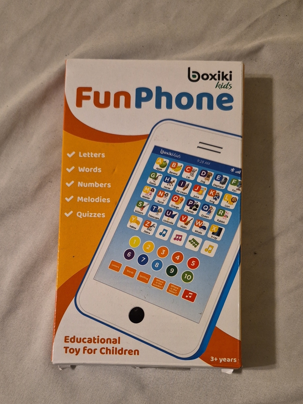 Boxiki Kids FunPhone Educational Tablet Toy - White & Blue